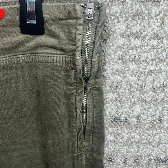 Free People In My Feelings Velvet Pants Green Bootcut Side Zipper Boho Casual - Picture 4 of 8